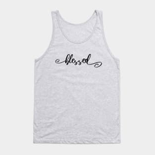 Black Blessed Swash Calligraphy Tank Top